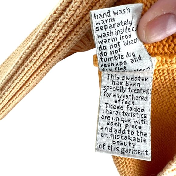 Tyler Bōe Mineral Wash Cotton Button-Back Crewneck Sweater Yellos Size Medium - Picture 11 of 12